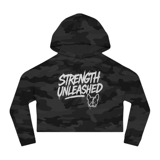 Strength Unleashed Cropped Hoodie, Side Eye Strength, Gym fit
