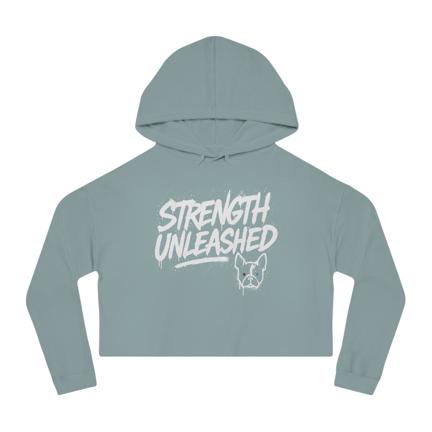 Strength Unleashed Cropped Hoodie, Side Eye Strength, Gym fit