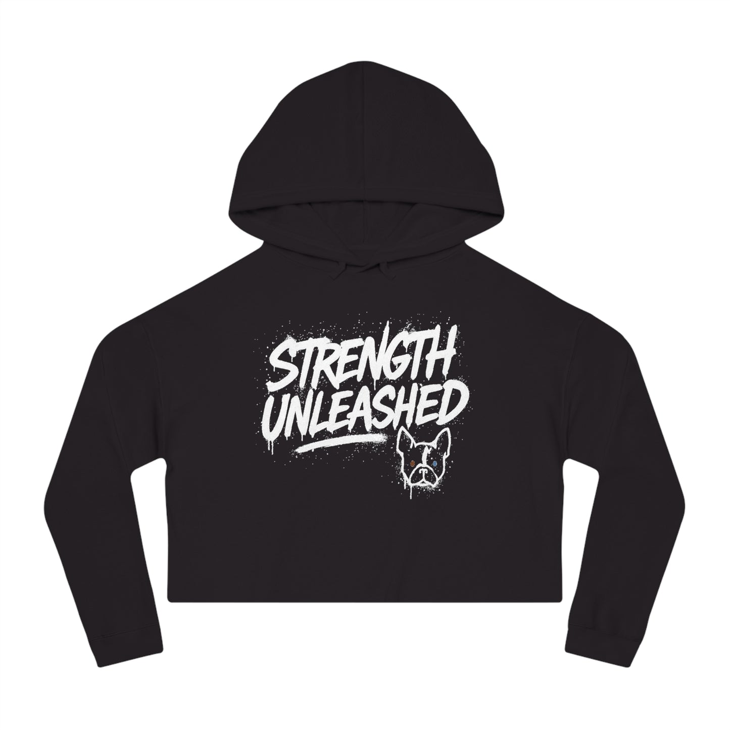 Strength Unleashed Cropped Hoodie, Side Eye Strength, Gym fit